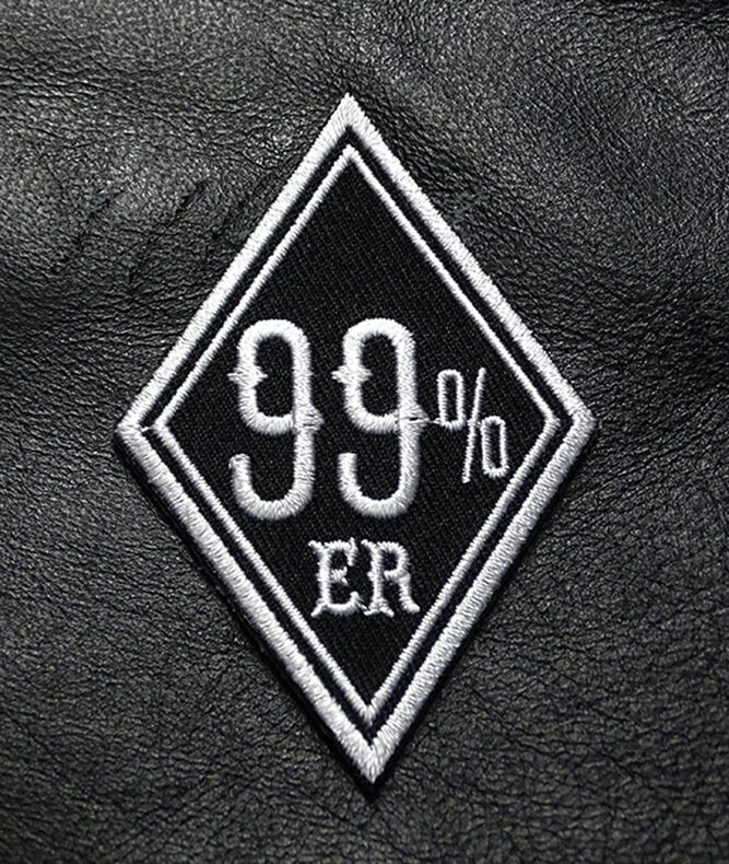 99% ER 99  PERCENTER ANARCHY OUTLAW 3 INCH IRON ON MC BIKER PATCH BY MILTACUSA