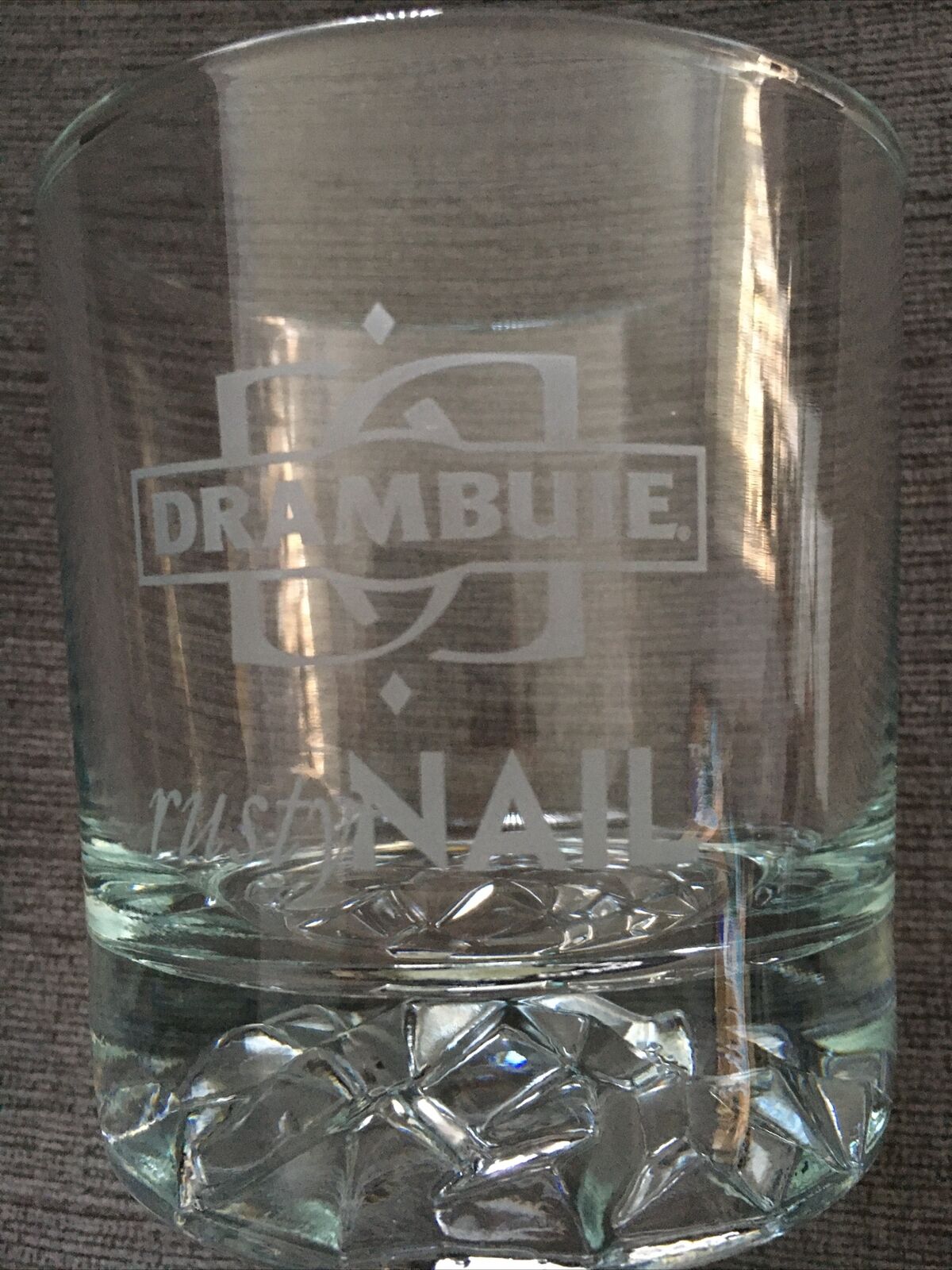 Drambuie Rusty Nail Whisky/ Liqueur Double Rocks Glass Crushed Ice Pattern Euc