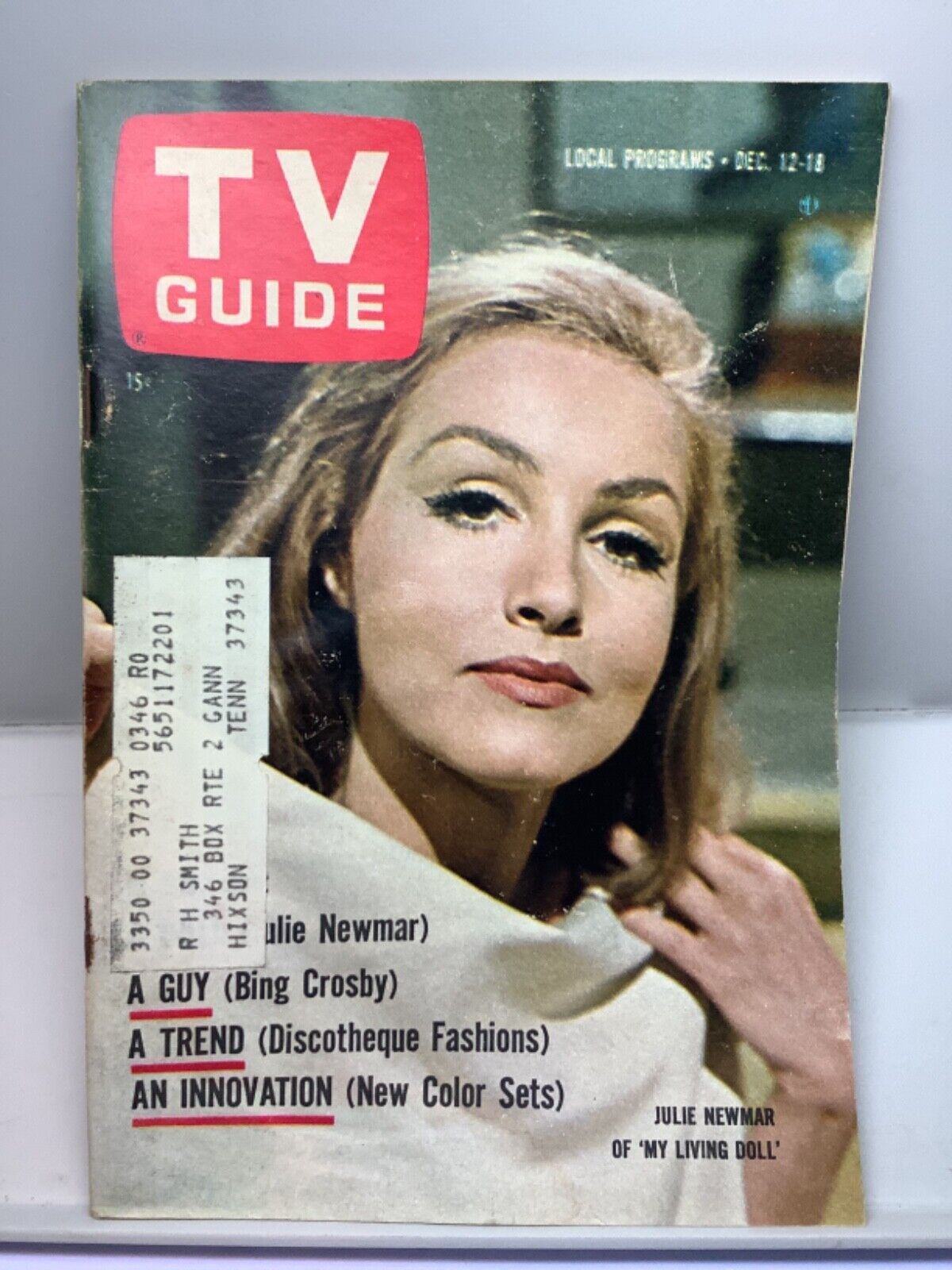 Tv Guide December 12, 1964. Julie Newmar, My Living Doll. Georgia Edition