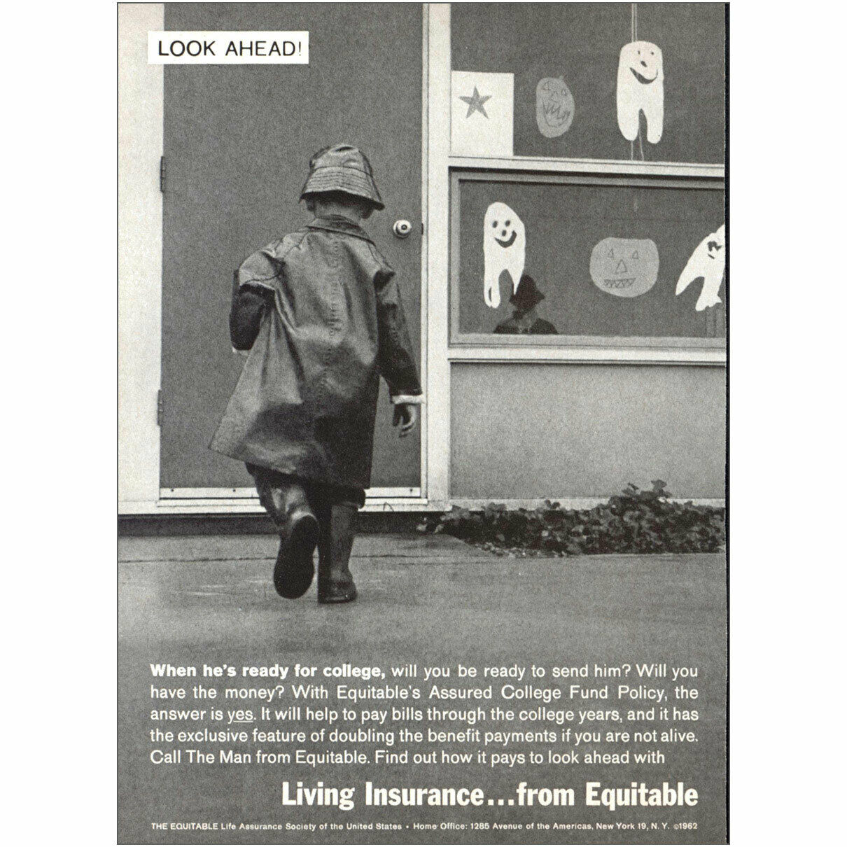 1962 Equitable Insurance: When Hes Ready For College Vintage Print Ad