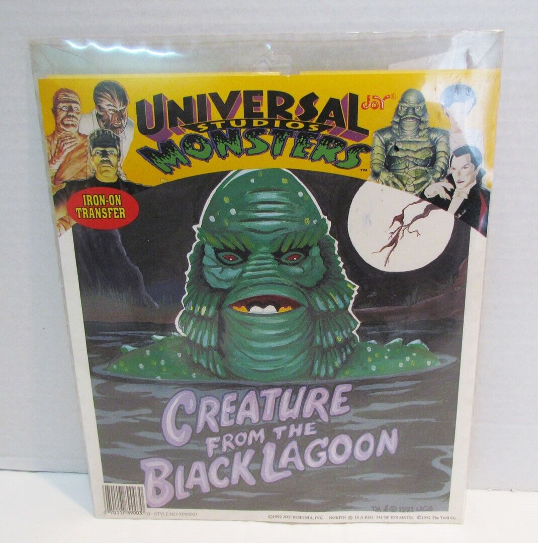 UNIVERSAL MONSTERS 1992 CREATURE FROM THE BLACK LAGOON IRON-ON TRANSFER MIP NOS