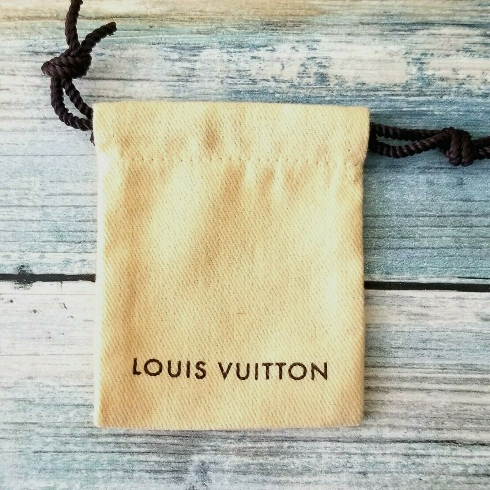 Louis Vuitton Drawstring Jewelry Pouch Small Storage Tiny Dust Bag 2.5" X 3"