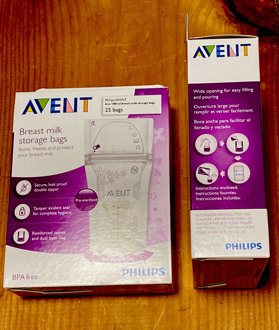 Philips AVENT Breast Milk Storage Bags, 6 Ounce, 25 Count - pack of 2.