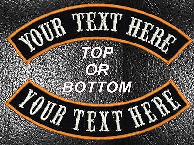 Custom Embroidered Rocker Patches 13" Mc Top Or Bottom Motorcycle Cut Biker Usa