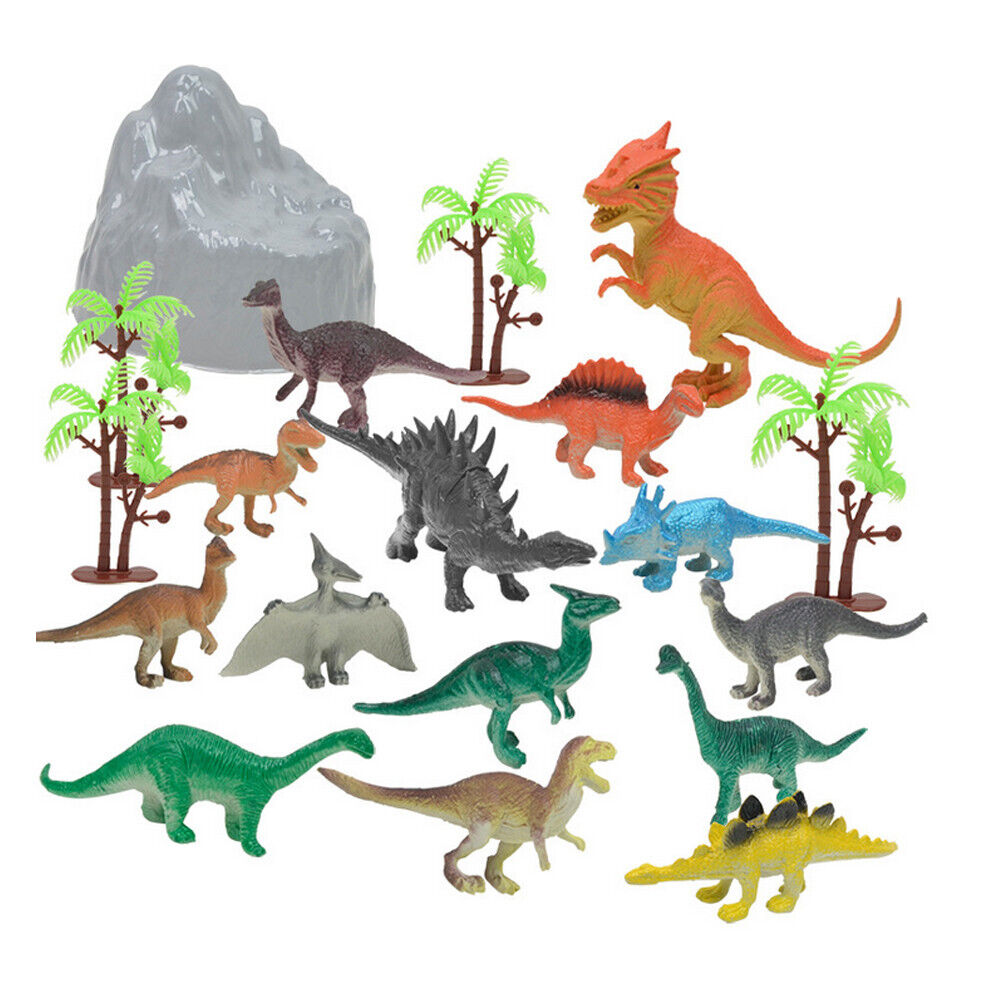 14pc Bag Of Dinosaurs Kids Dinosaur Figures Model Toys 4 Year Old Girls Climbing