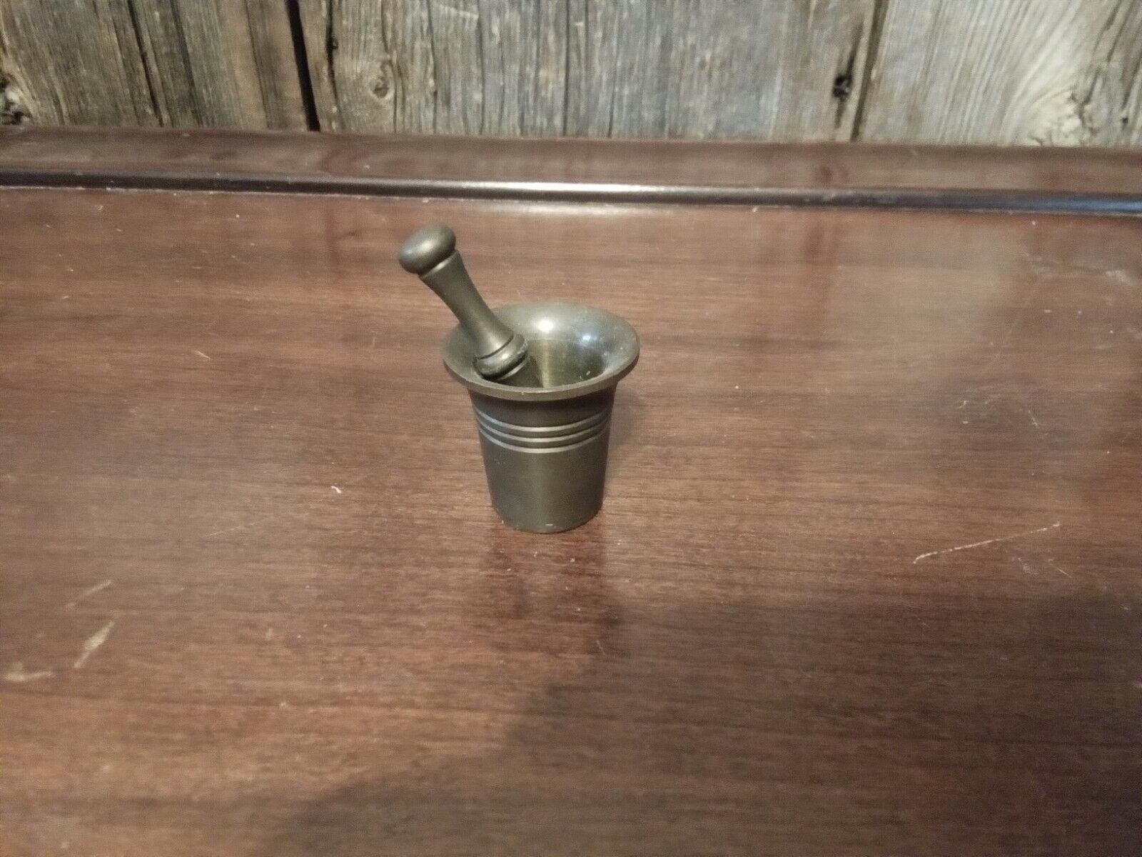 Vintage Miniature Brass Mortar And Pestle 1 1/4