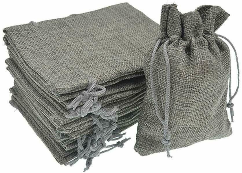 3 Gray Premium Cloth Jewelry Gift Drawstring Bags Pouch Lot 3 3/8 X 2 3/4
