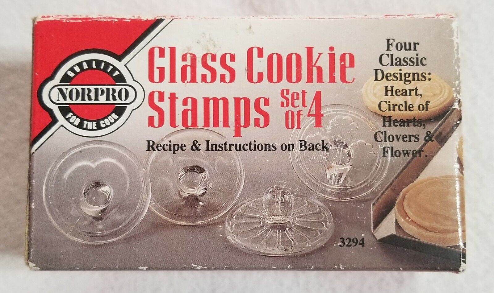 Vintage Norpro Glass Cookie Press Set Of 4 Nob