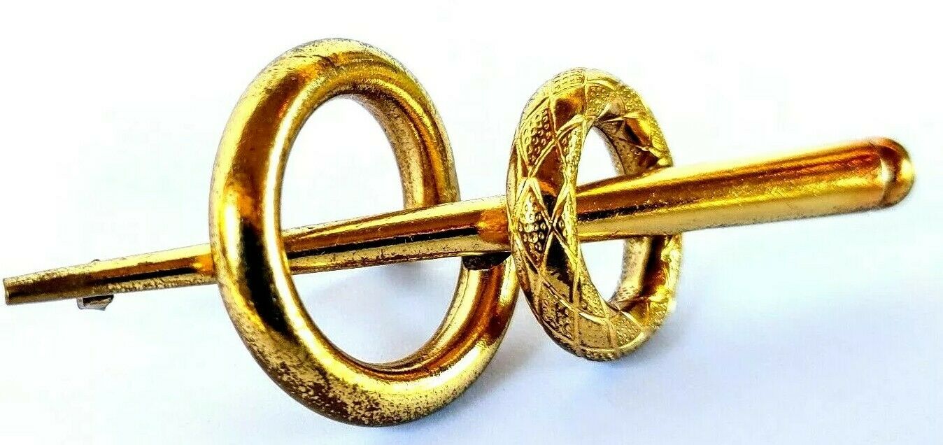 Antique Victorian Brass Brooch/ Pin- Unique Design