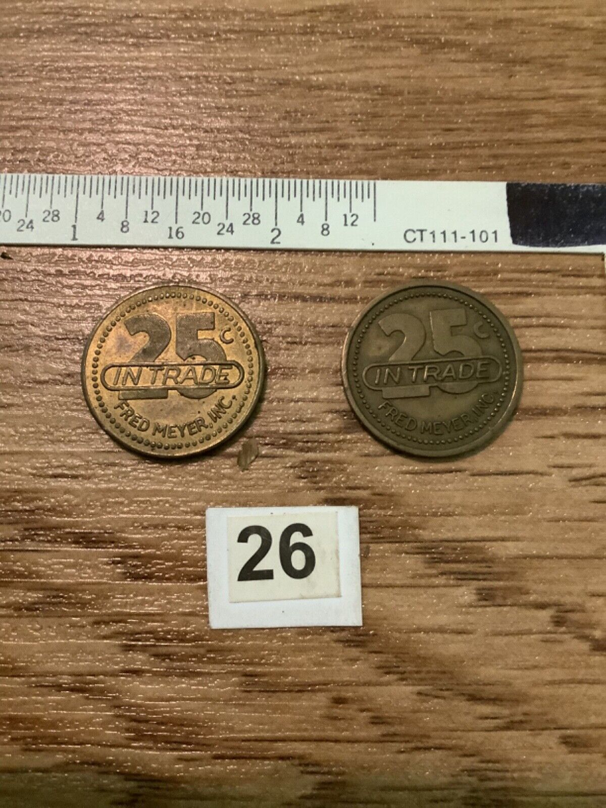 Vintage Fred Meyer 25 Cent Trade Tokens X2 (26)