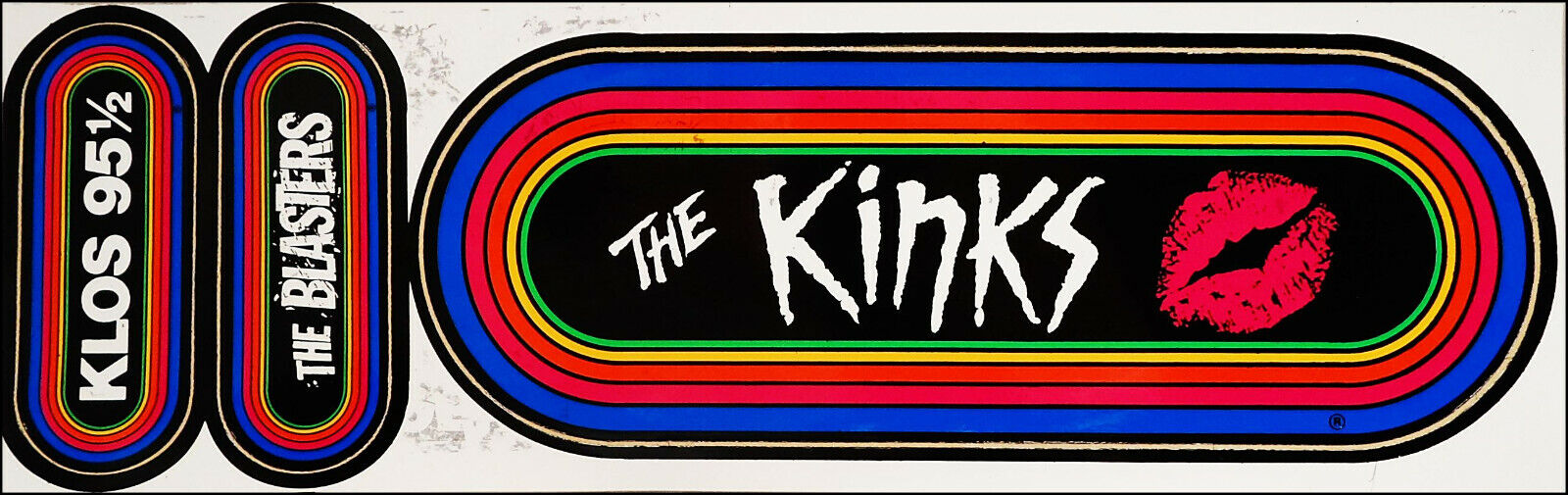 The Kinks 1985 Word Of Mouth Tour Klos Promo Concert Rainbow Bumper Stickers