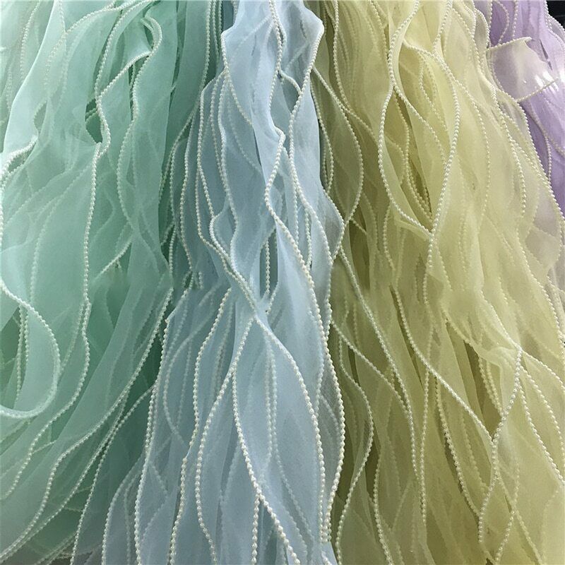 5m Pearl fishtail yarn Wave Organza Ribbon for DIY Hair Accessories Gift Packing
