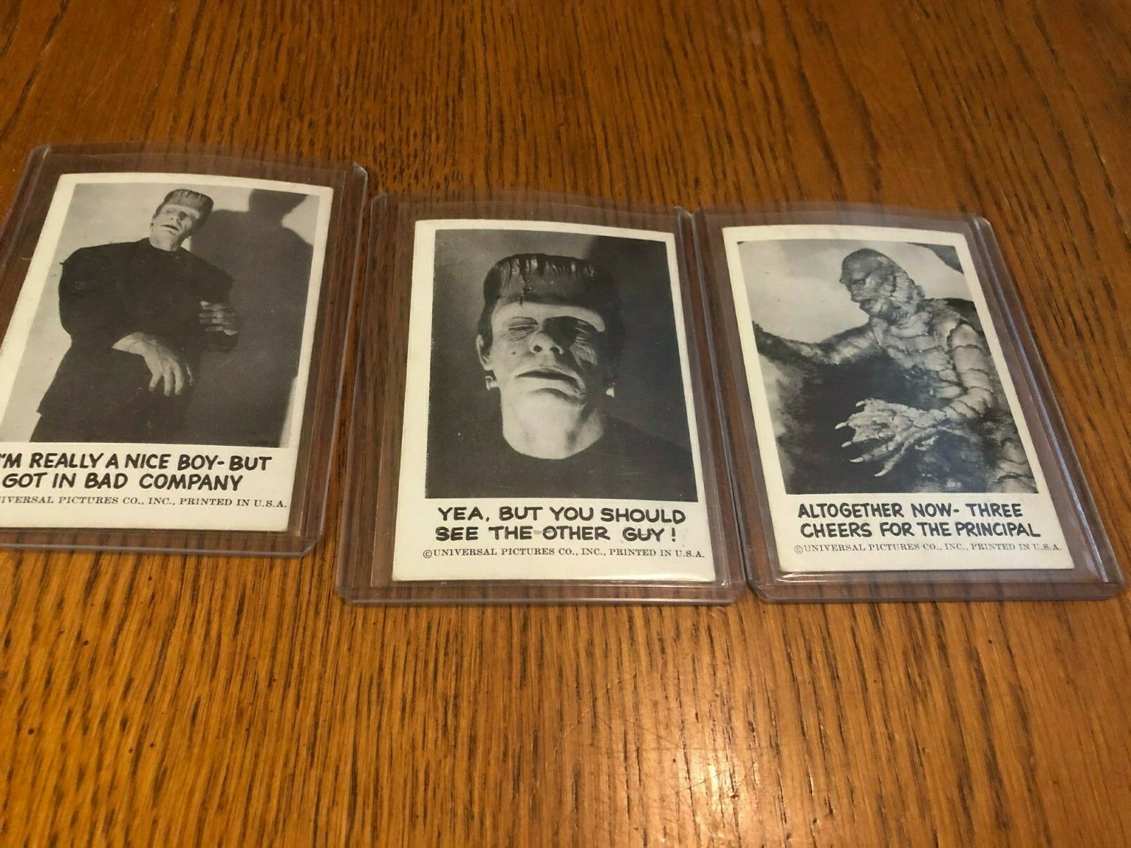 Universal Pictures Classic Monster Cards - Frankenstein And Creature From Black