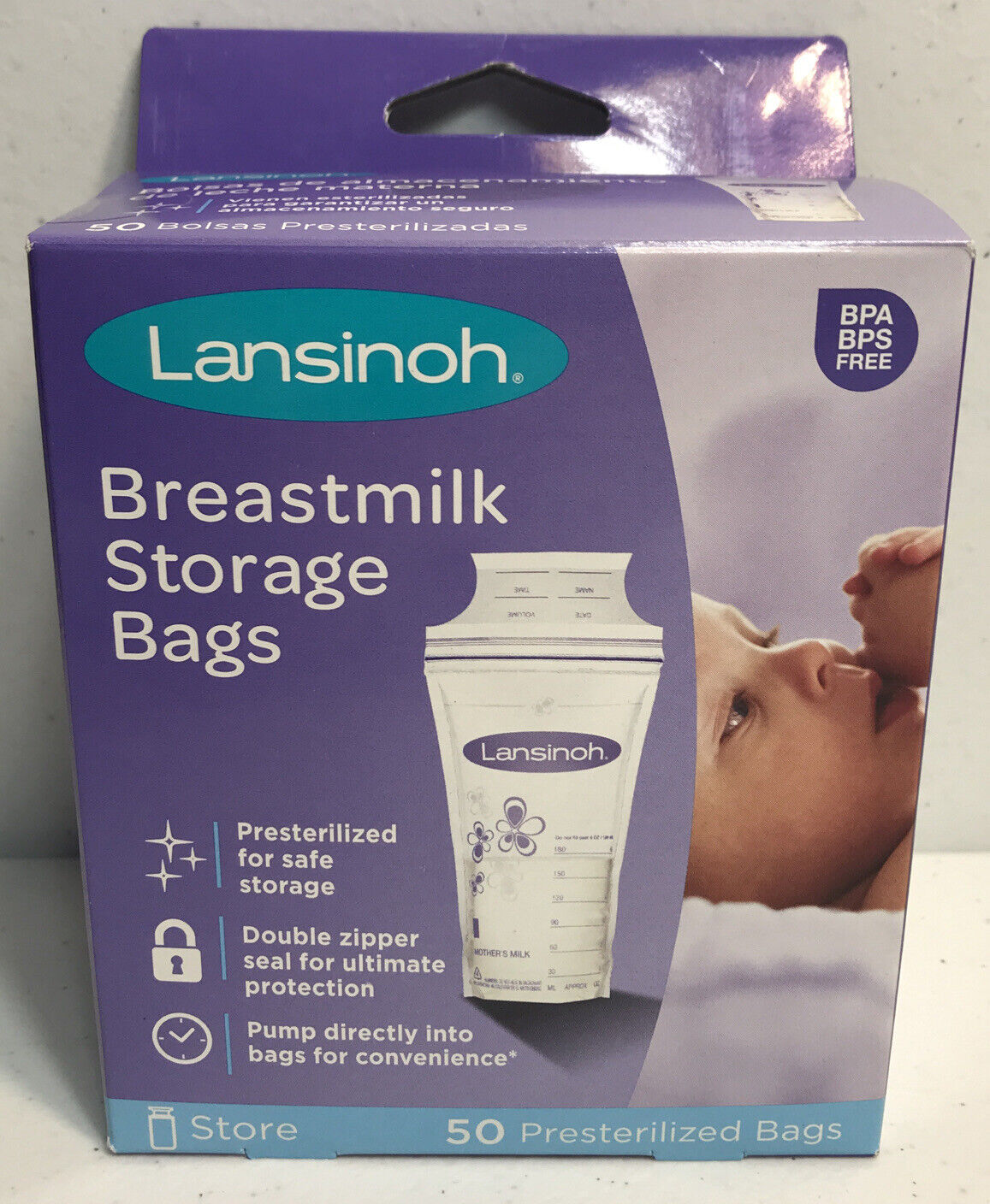 Lansinoh Breastmilk Storage Bags, 50 Count New