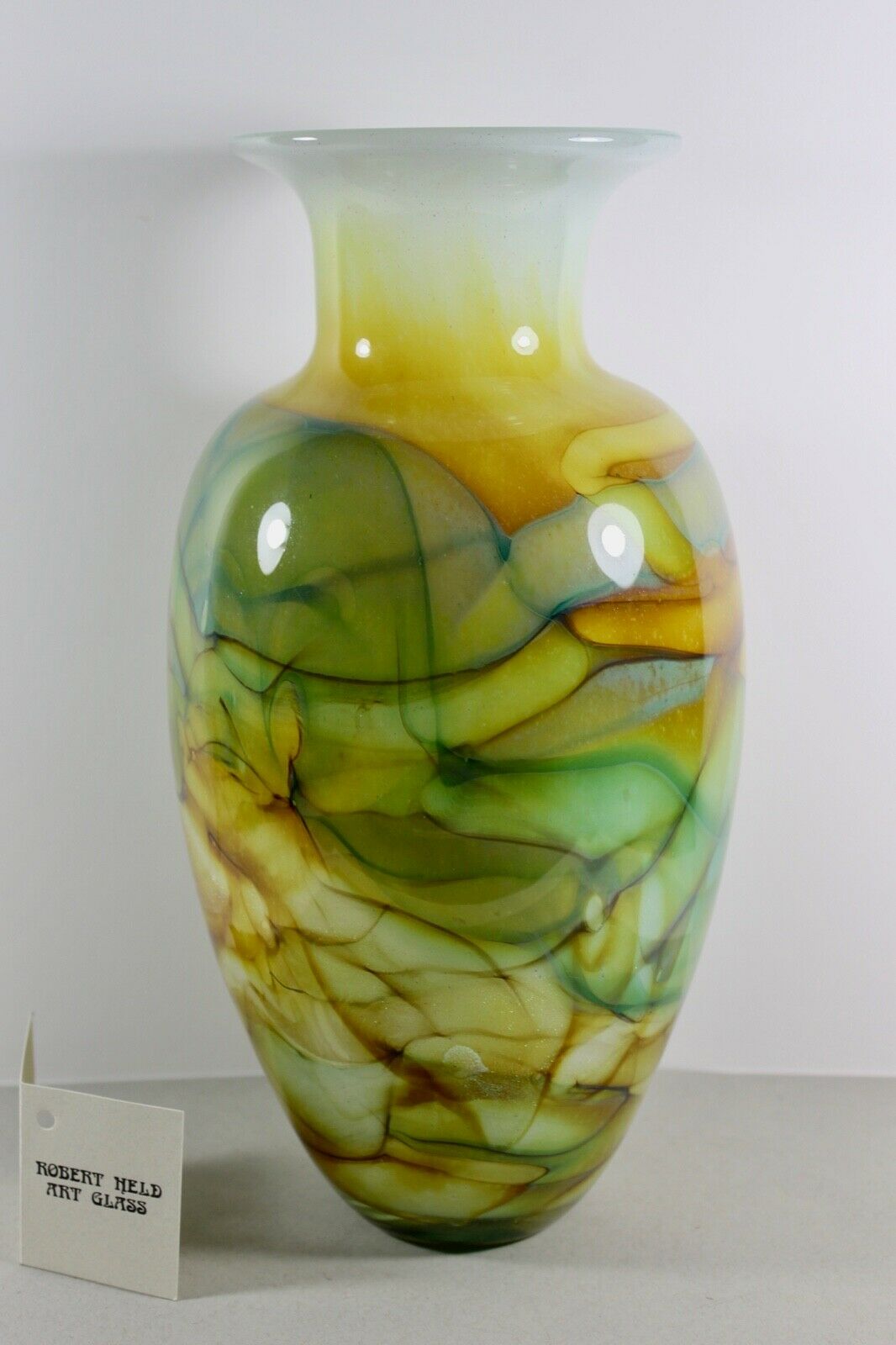 One Robert Held One Of A Kind Color Field Large Vase Signed 11.25" Tall