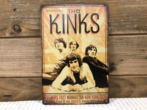 The Kinks Fillmore East Nyc Bill Graham Repro  Metal Sign 8"x12" Man-cave Décor