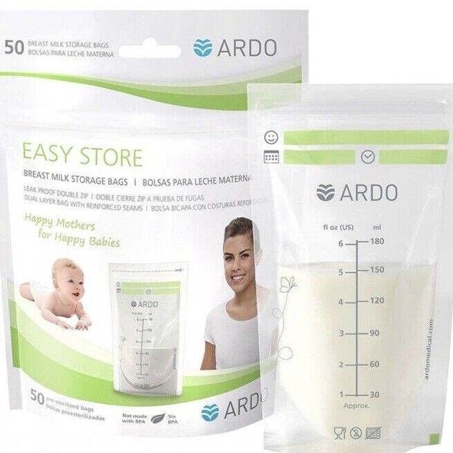 ARDO Easy Store 50 ct. Breast Milk Storage Bags Pre-Sterilized New