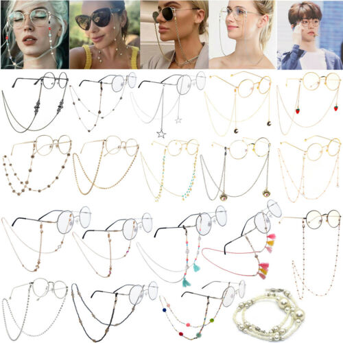 Fashion Eyeglass Chain Sunglasses Read Bead Glasses Holder Eyewear Rope Necklace