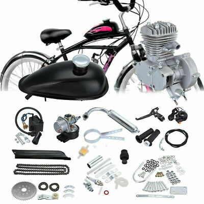Bike Motor 50cc 2-Stroke Petrol Gas Motorized Bicycle Engine Full Set Chrome US
