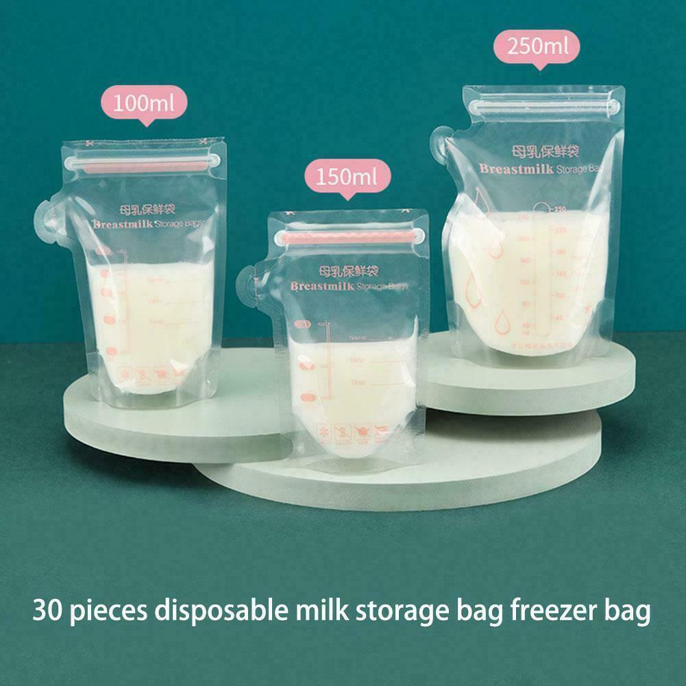 30pcs Disposable Breastmilk Storage Bag Cute Breast Bags Freezer Milk New Z1t9