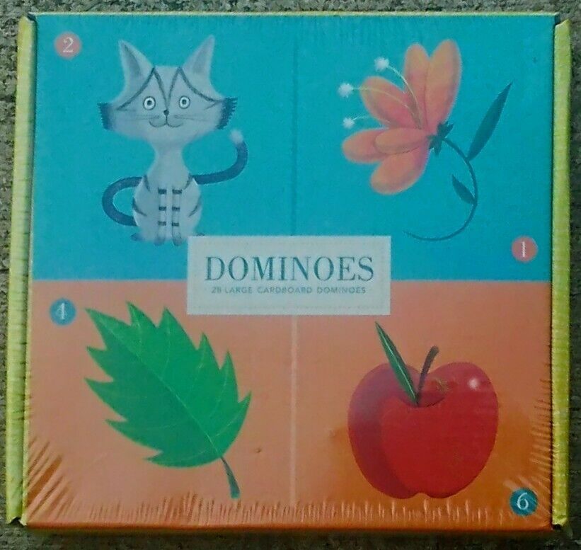 MUDPUPPY DOMINOES! 28 Large Cardboard Dominoes, Illustrated by Josee Masse, NEW!