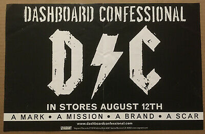 DASHBOARD CONFESSIONAL Rare 2003 PROMO POSTER BANNER w/ DATE for Mark CD 17x11