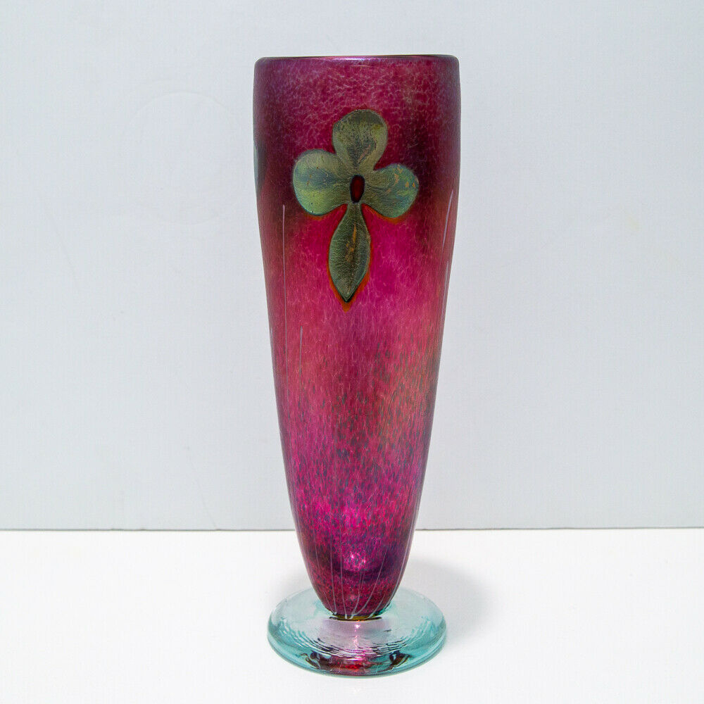 Robert Held 3 Iris Flowers Vase 4 x 11.5 Inches - Purple