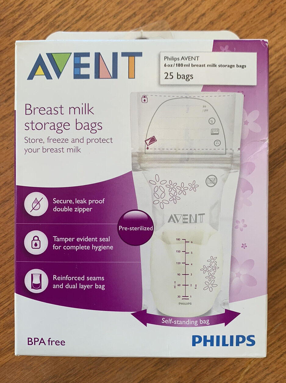 Philips AVENT Breast Milk Storage Bags, 6 Ounce, 25 Count