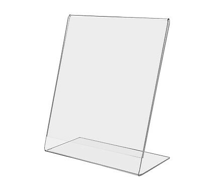 6”W x 8”H  Sign Holder Ad Frame Slant Back Display Stand Counter Acrylic Qty 6