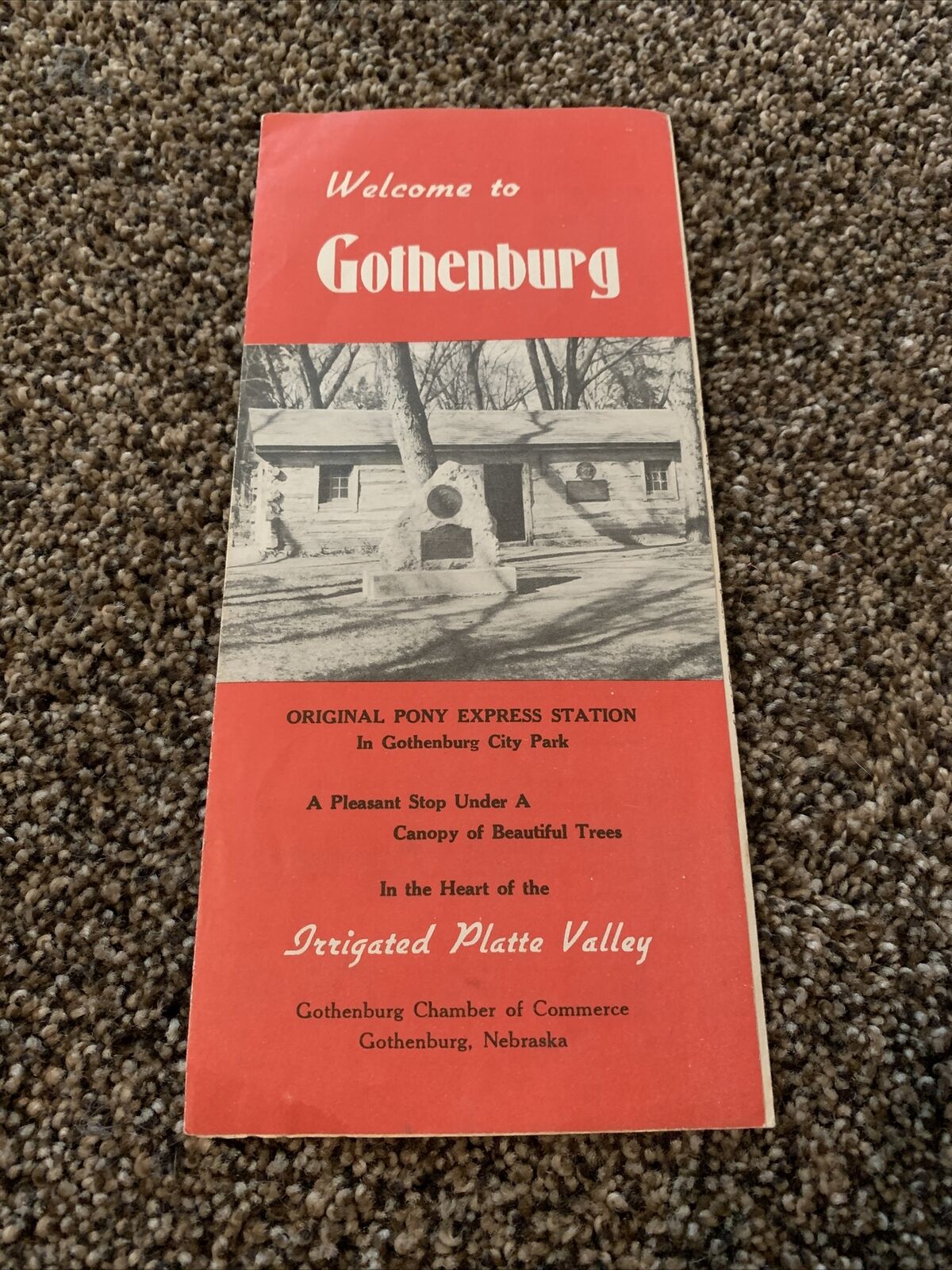 Vintage Rare - Gothenburg Nebraska Brochure Pamphlet - Pony Express