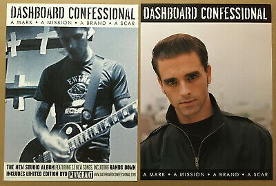 DASHBOARD CONFESSIONAL 2003 DOUBLE SIDED PROMO POSTER of Mark CD Never Displayed