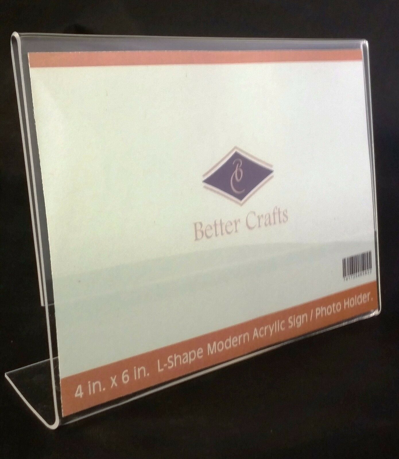 Better Crafts Horizontal Slanted L-shape Acrylic Sign Holder - 2 Pack.